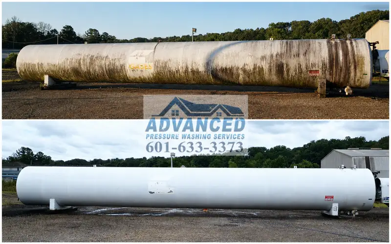 Industrial tank exterior cleaning for storage tanks and silos in Central Mississippi