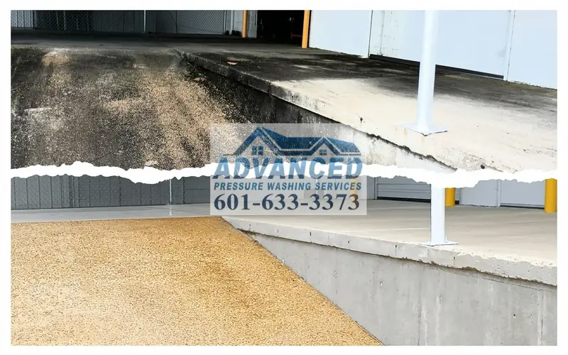 Loading dock pressure washing for food service and commercial delivery areas in Brandon MS