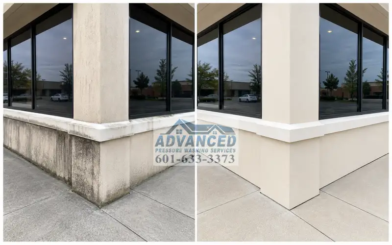 Shopping center storefront cleaning and commercial pressure washing in Mississippi