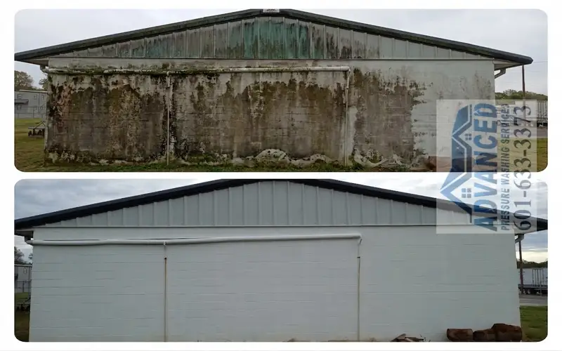 Commercial building washing for a storefront or office exterior in Jackson MS
