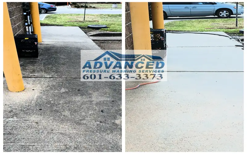 Parking lot pressure washing for concrete and high-traffic flatwork in Madison MS