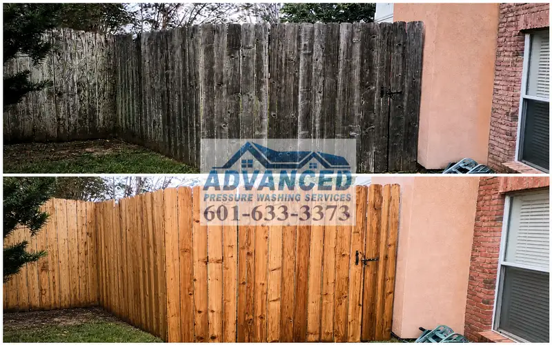 Wood deck and fence cleaning service in Raymond MS using wood-safe methods