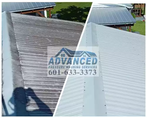metal roof cleaning by advanced pressure washing services llc 601-633-3373