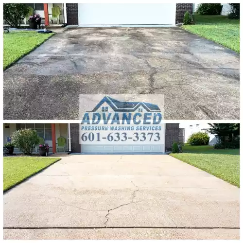 Concrete driveway and sidewalk pressure washing